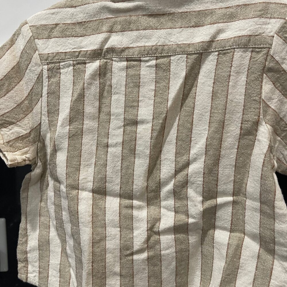 Rylee + Cru collared short sleeve shirt in Autumn stripe -size 18-24M - Picture 3 of 3
